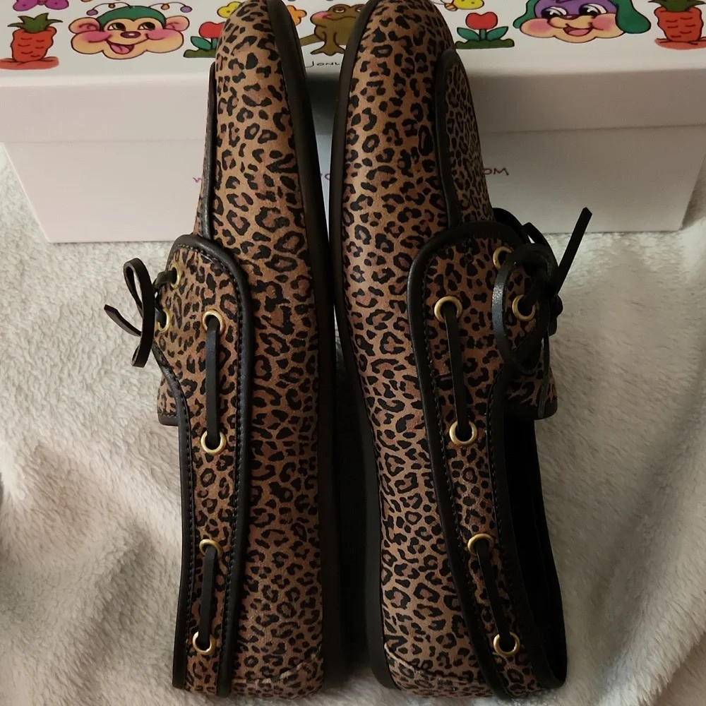 Nib Jeffrey Campbell Cheetah Print Boat Shoe Sz9 Women - Picture 4 of 7